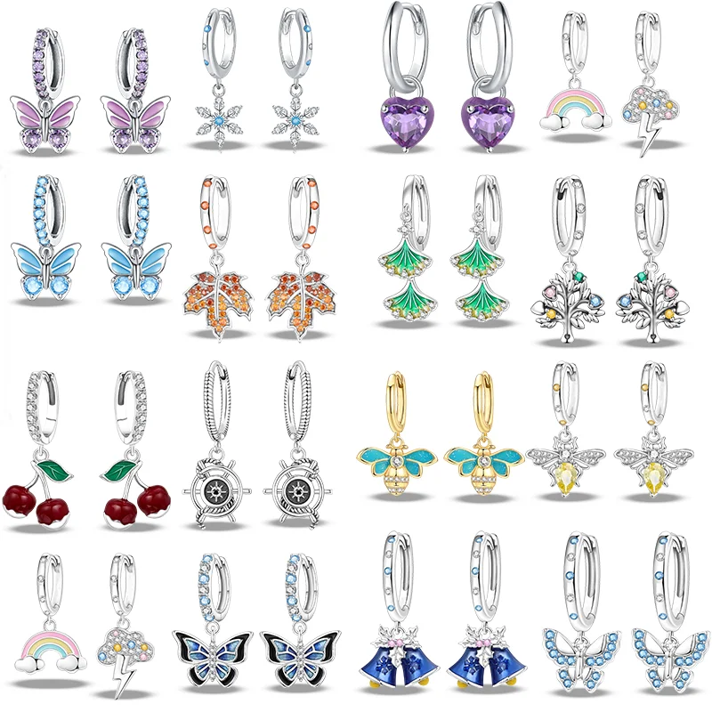 

Модные женские серьги-гвоздики из серебра 925 пробы в форме сердца с бабочками и пчелами, украшенные драгоценными камнями, стильные и универсальные.