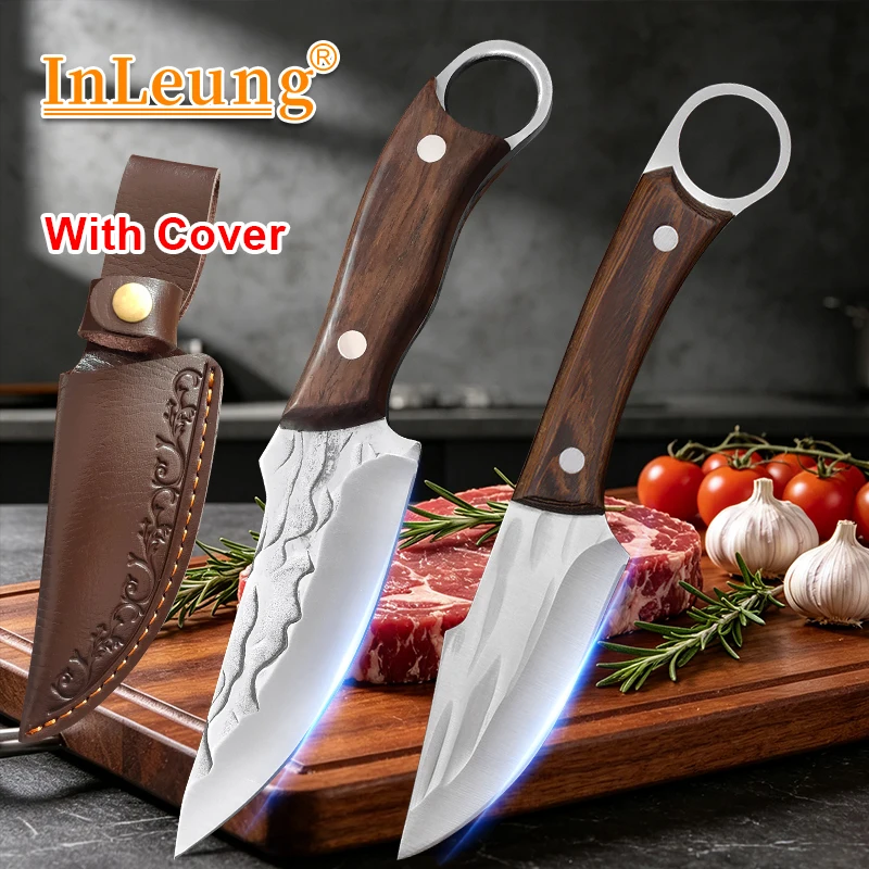 Stainless Steel Butcher Boning Utility Knife Wood Handle Sharp Kitchen Chef Knife Slicing Meat Fruit Steak Barbecue Cooking Tool