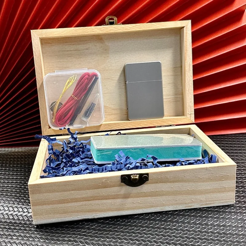L9 titanium alloy oil lighter ultra-thin small armor brass copper lighter can engrave men's gift