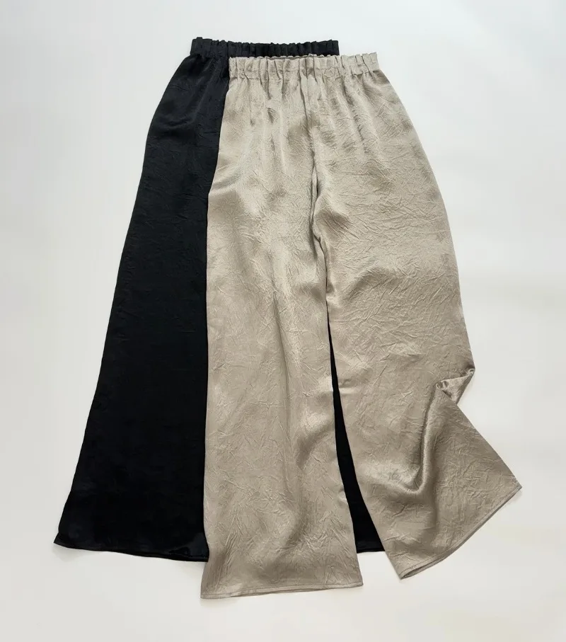 

Acetate Pleated Fabric Elasticized Waist Casual Pants