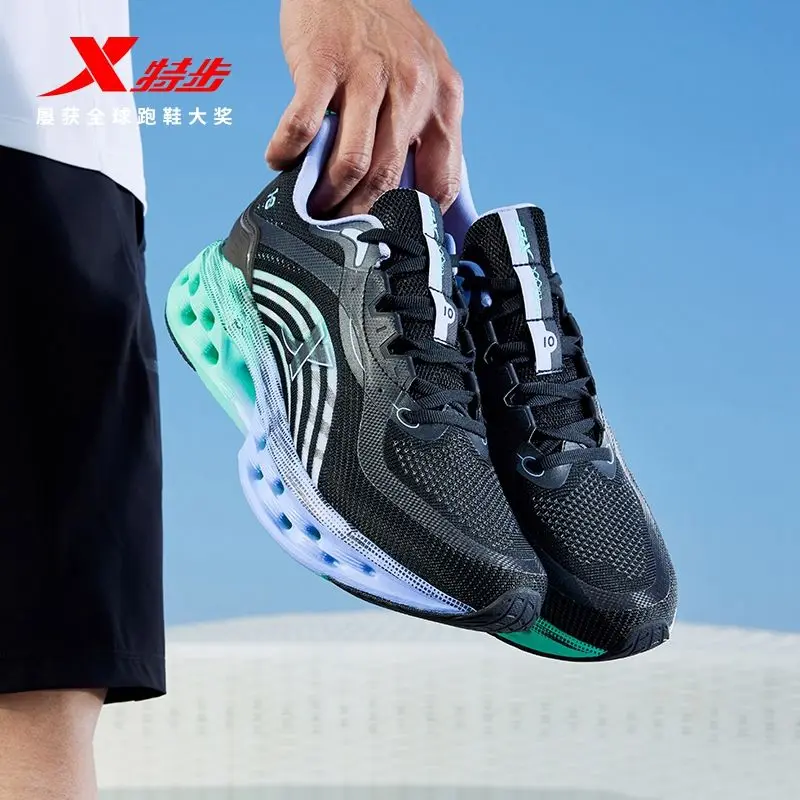 Xtep Men's Shoes Shock-absorbing Spin 10.0 Sports Shoes 2024 Spring and Summer New Wear-resistant Casual Shoes for Men