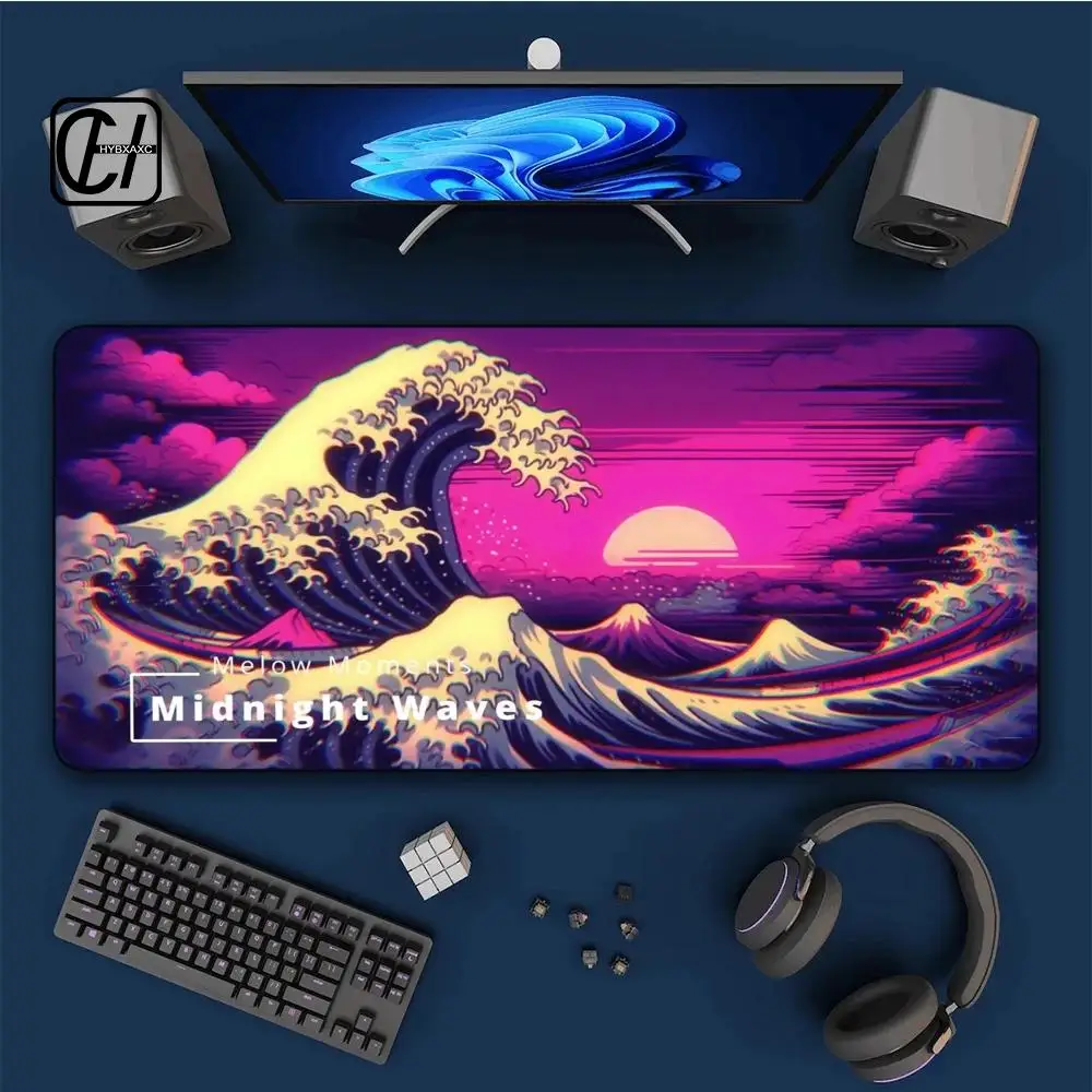 

The Great Wave of Japanese Art Mouse Pad Cute HD Mousepad Pad Extended Gaming Keyboard LargeMousepad 90x40cm XXL Gamer Mousepad