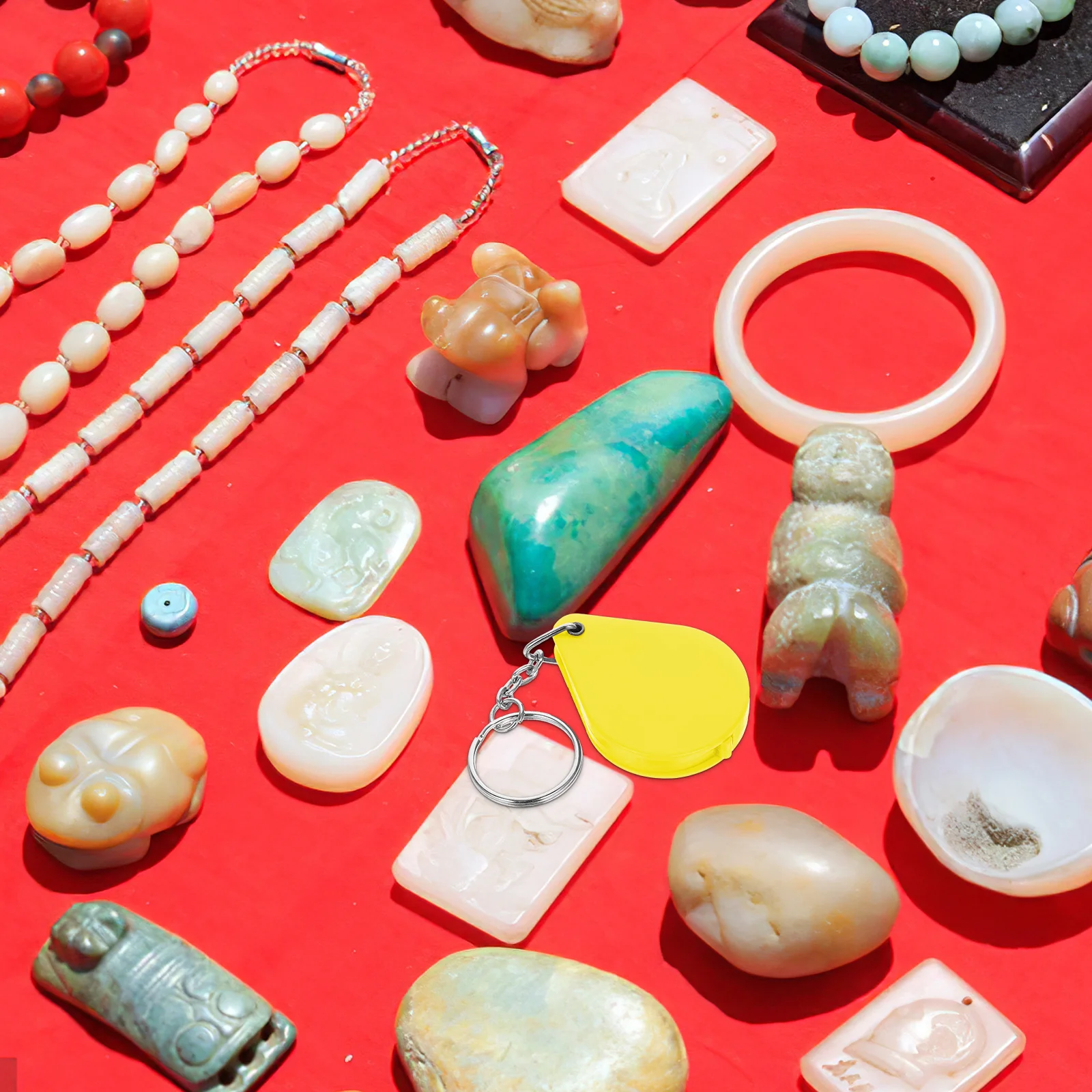 

6Pcs Folding Pocket Magnifier Keychain Small LED Light Mini Magnifying Glass Portable for Kids Jewelry