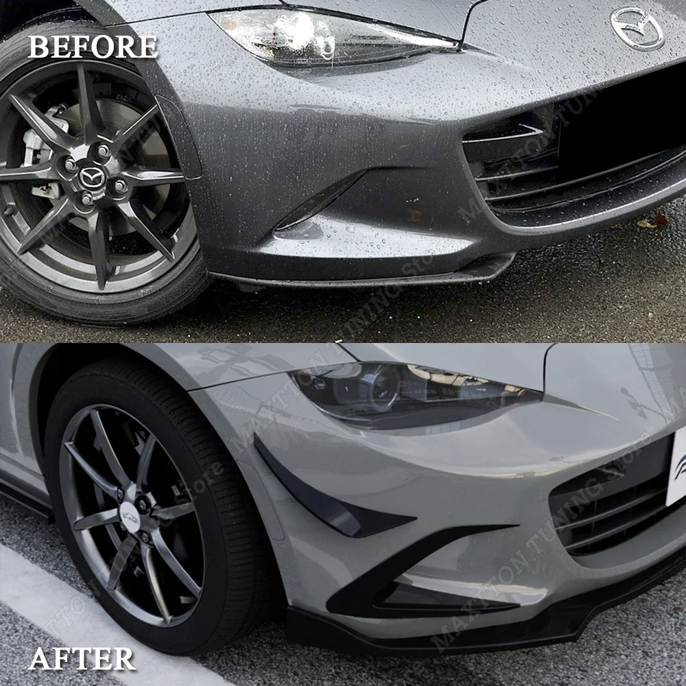 Front Bumper Intake Bar Fog Light Frame For Mazda MX-5 Miata ND 2016-2024 Side Canards Air Knife Spoiler Splitter Accessories