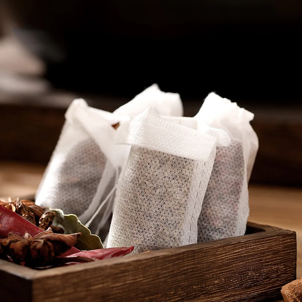 

100pcs Tea Infuser Bags Non Woven Fabric Filter Drawstring Empty Loose Leaf Tea Soybean Gauze Bag Cheezeits Gifts