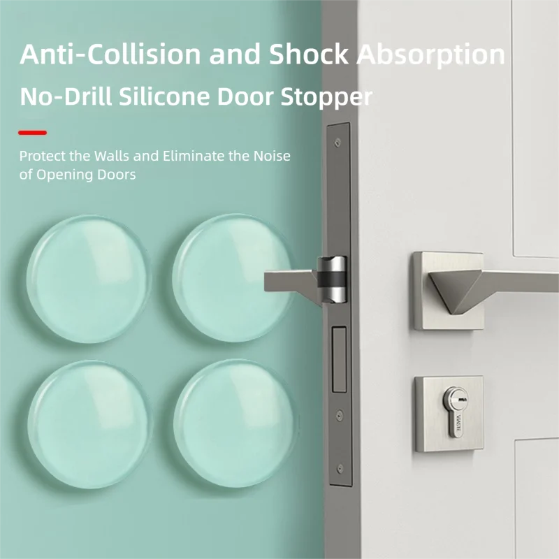 3 Piece Transparent Handle Collision Pad Wall Sticker Waterproof Noise-Proof Shockproof Adhesive Home Protective Pad