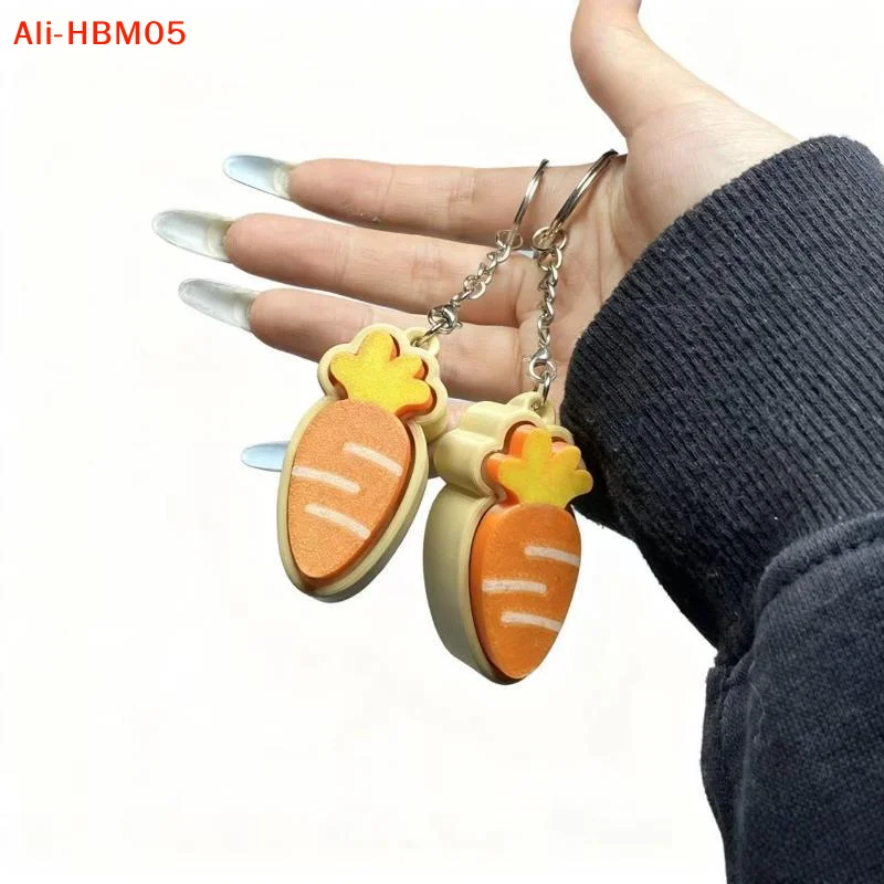 (HB05)Cute Carrot Shaped Fidget Keychain Durable Lightweight Stress Relief For Backpack Decor Kids Birthday Gifts Daily Use