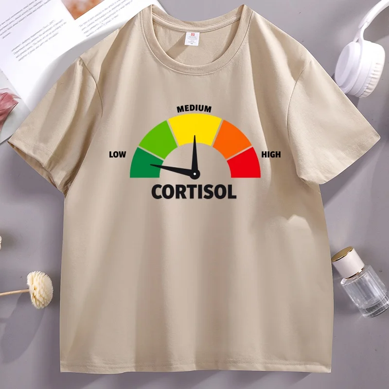 

Funny Low Cortisol Levels T-shirt Cotton Breathable T-Shirt Ultra Soft Round Neck Short Sleeve Tee Perfect for Men & Women