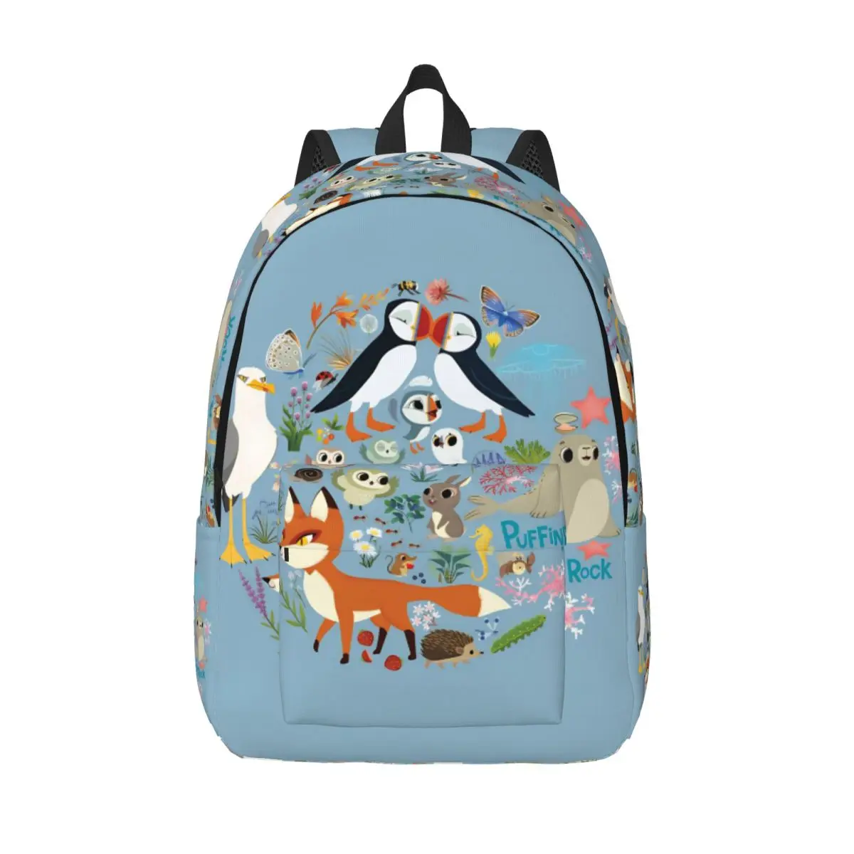 Puffin Rock Oona Baba Cool Backpack Lightweight High School Work Cartoon TV Watercolor Daypack Men Women College Shoulder Bag