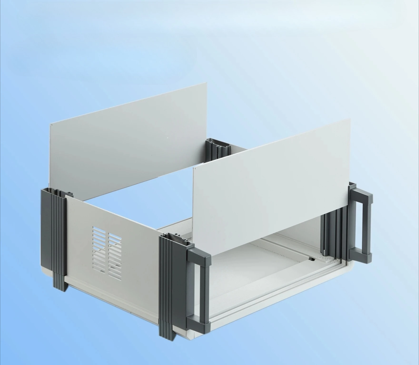 تخصيص جميع هيكل التحكم المكتبي من الألومنيوم مع مبيت إمداد الطاقة من سبائك الألومنيوم KBC، وغطاء الأدوات، والعلبة