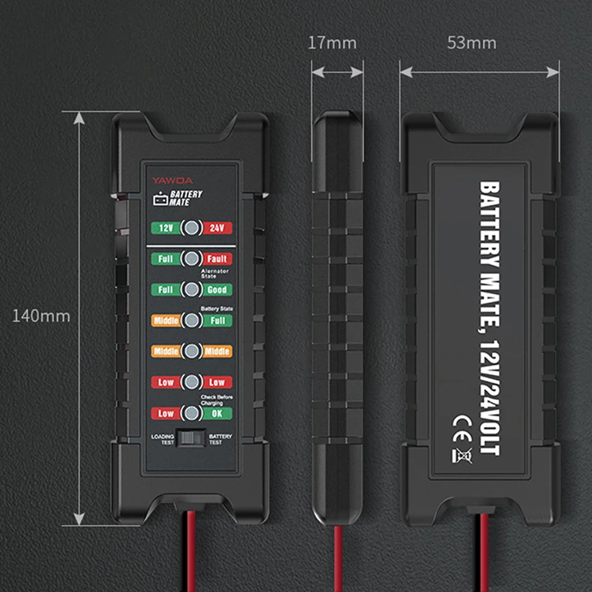 Alat Uji Baterai Mobil 12V 24V Smart 11 Lampu LED, Uji Beban, Proteksi Reverse, Pemeriksa Alternator Mobil Motor, Alat Pengukur Tegangan Baterai