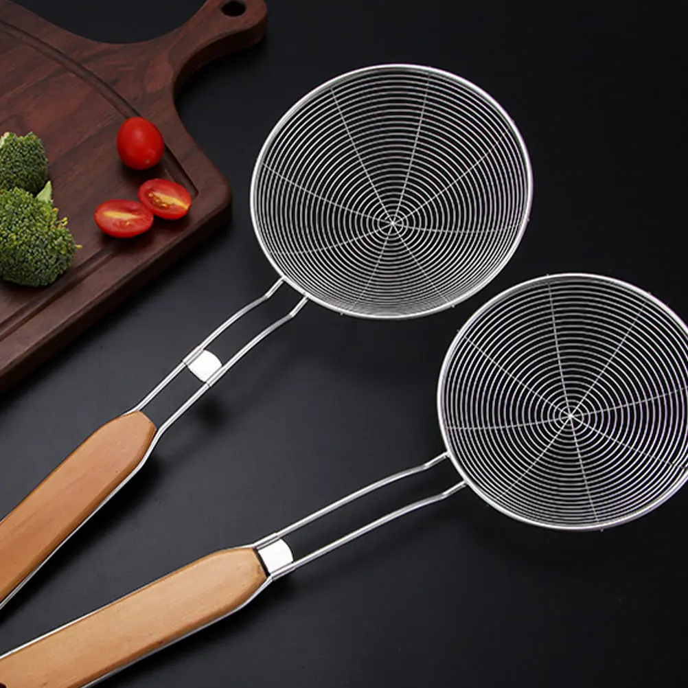 

1Pcs Stainless Steel Strainer Spoon Rustproof High Temperature Resistant Kitchen Colander Skimmer Frying Food Filter Mesh
