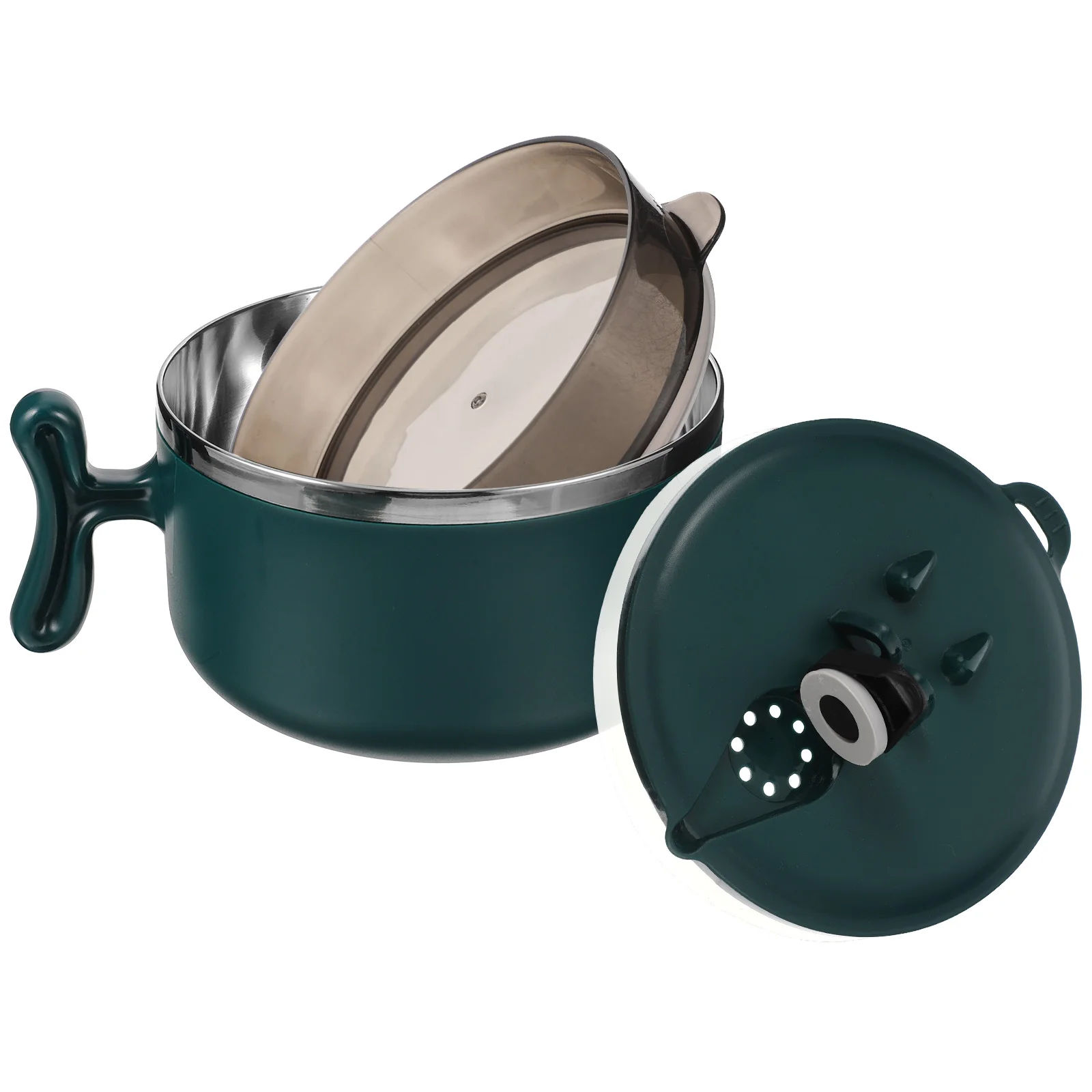 

Stainless Steel Insulated Noodle Bowl with Phone Holder Function Leak-Proof Seal Lid Portable Lunch Box for Home Travel Dining