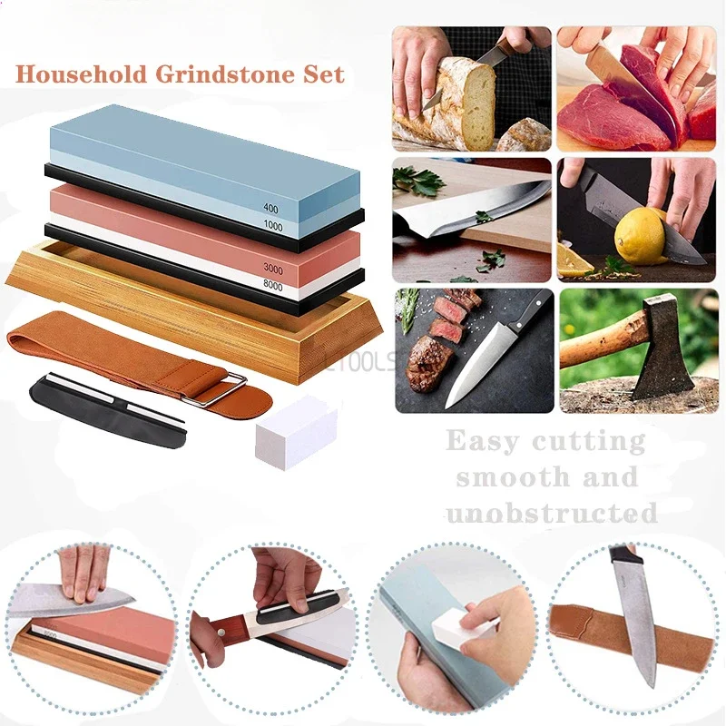 

Knife Sharpening Stone Set Dual Grit Whetstone 400/1000 or 3000/8000 Knife Sharpener Multirole Double-faced Grinding Stone Tools