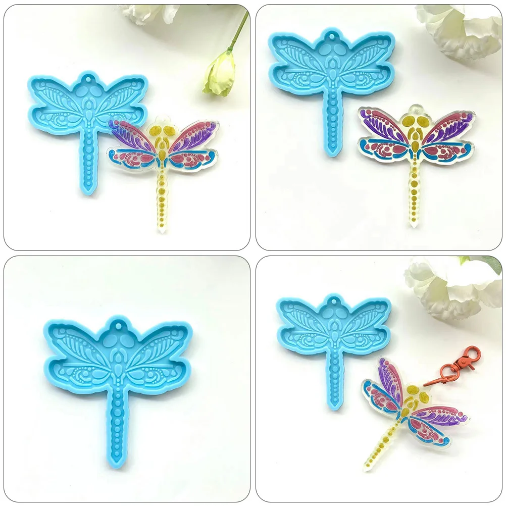 

2Pcs DIY Silicone Mold Dragonfly Shape Pendent Keychain Pendant Accessories Wear Resistant Deformation Resistant