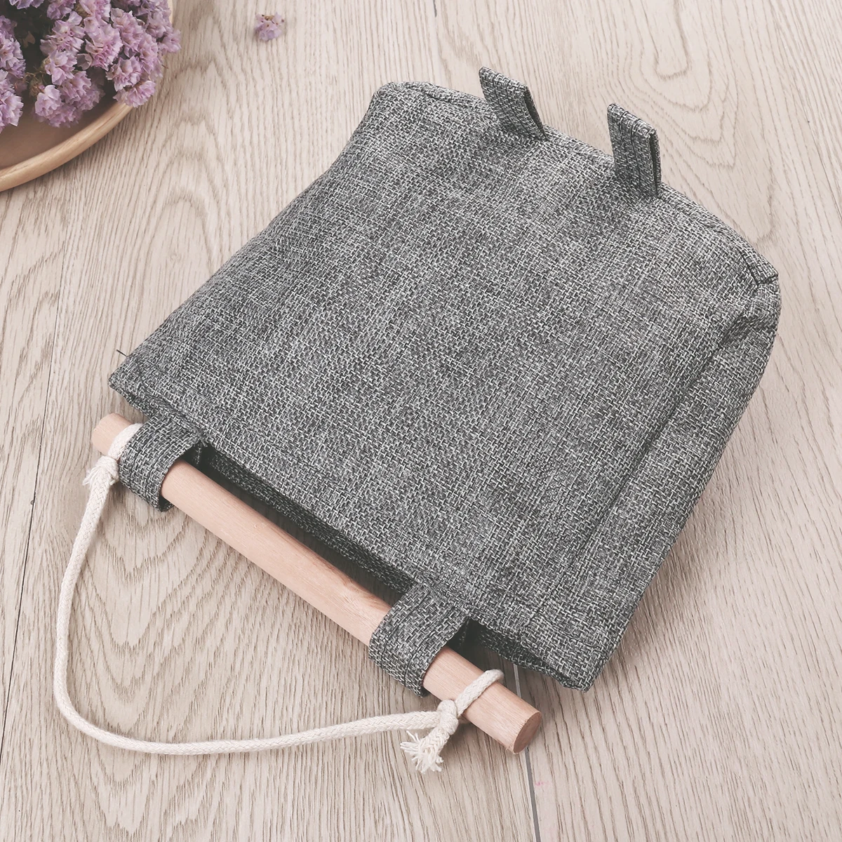 

Sailboat Storage Bag Wall Hanging Linen Bags Vintage Wall-mounted Organizer Bamboo