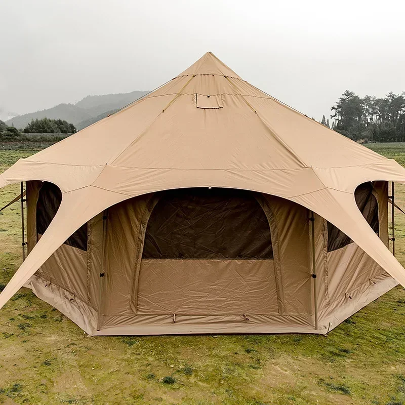Luxury canvas waterproof yurt tent wedding reception home 8 people overnight hunting festival circus large other luxury Hot sale