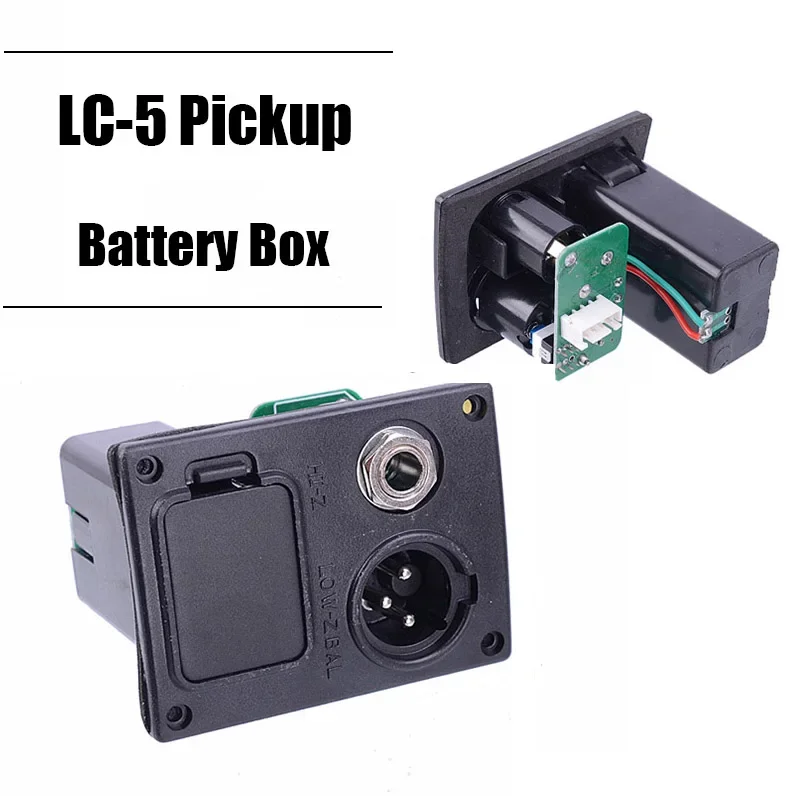 9V Battery Boxs/Holder/Case With Connector Plug & 4 Pin Socket & Contacts & Output jack for Acoustic Guitar EQ