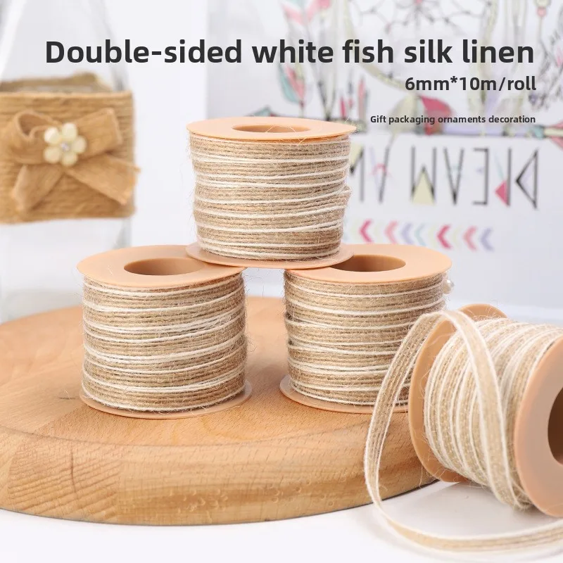 Mixed Color Woven Fish Silk Hemp 0.6cm Natural Fish Silk Hemp Diy Handmade Decorative Hemp Rope Hemp Belt