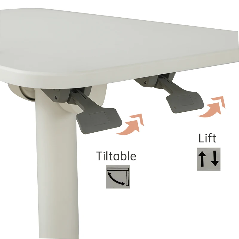 Home office double foldable standing laptop rolling bedside removable height adjustable desk mobile standing table