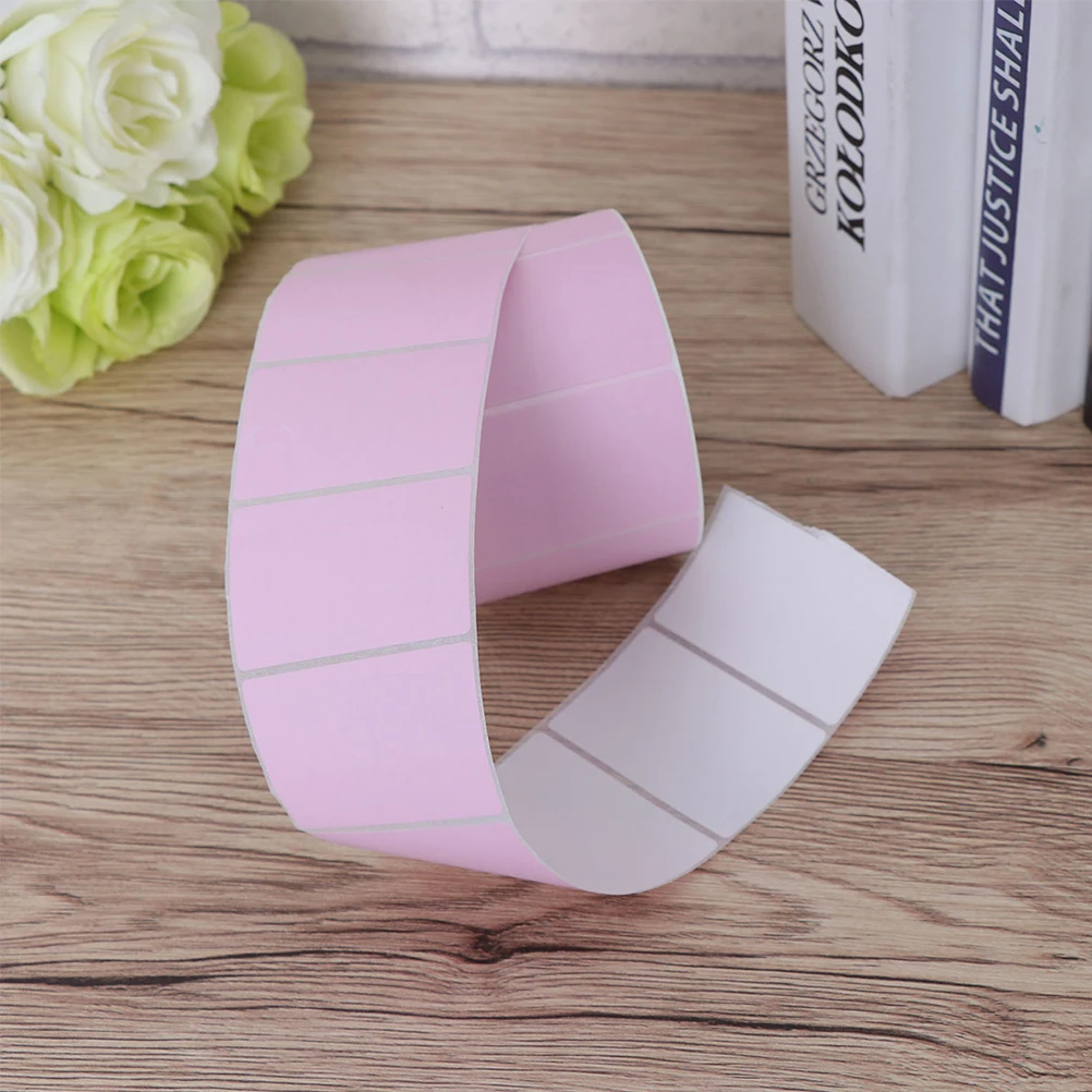 

2 Rolls Blank Thermal Labels Self Adhesive Smooth For Express Shipping Barcode Printing Paper Sticker Label Roll Address Price