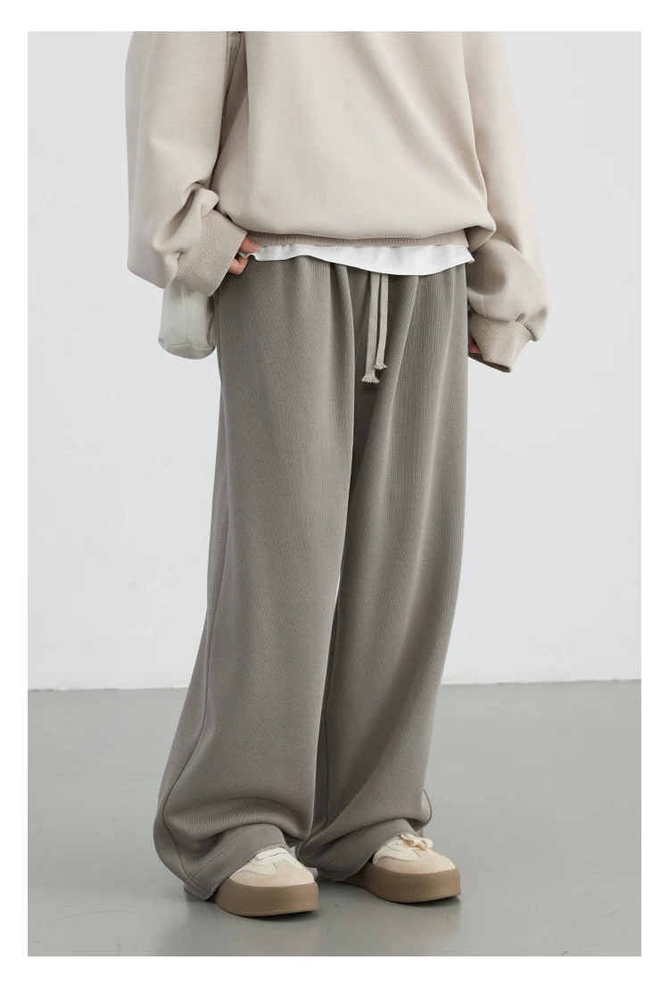 CHIC VEN Women's Pant Streetwear Solid Loose New Drawstring Sports Casual Trousers High Waisted Pants Autumn Winter 2025