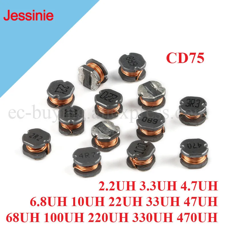 5 stücke smd Leistungs induktivitäten Induktivität cd75 2,2 uh 3,3 uh 4,7 uh 6,8 uh 10uh 22uh 33uh 47uh 68uh 100uh 220uh 330uh 470uh
