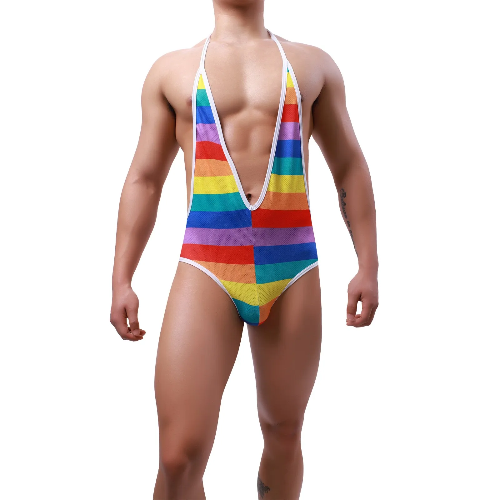 

Mesh Outfit Men Men Printed Underwear Briefs Suspender Thong Stylish Bikini Sexy Singlet Bodysuit Panties Men's Mesh Tee Shirt