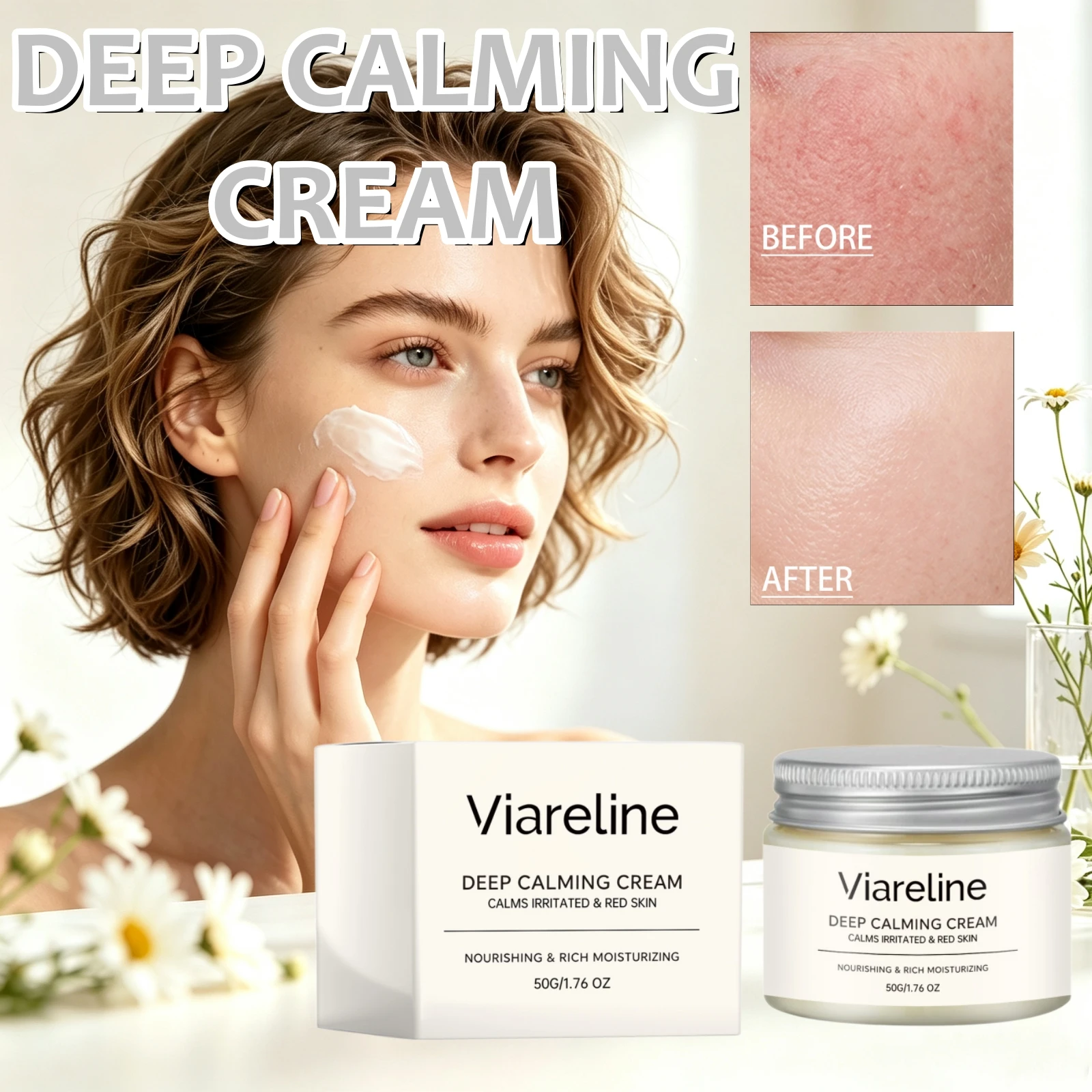Calming Face Cream Sensitive Skin Redness Repair Barrier Nourishing Rich Hydrating Relief Care Deep Soothing Moisturizing Cream