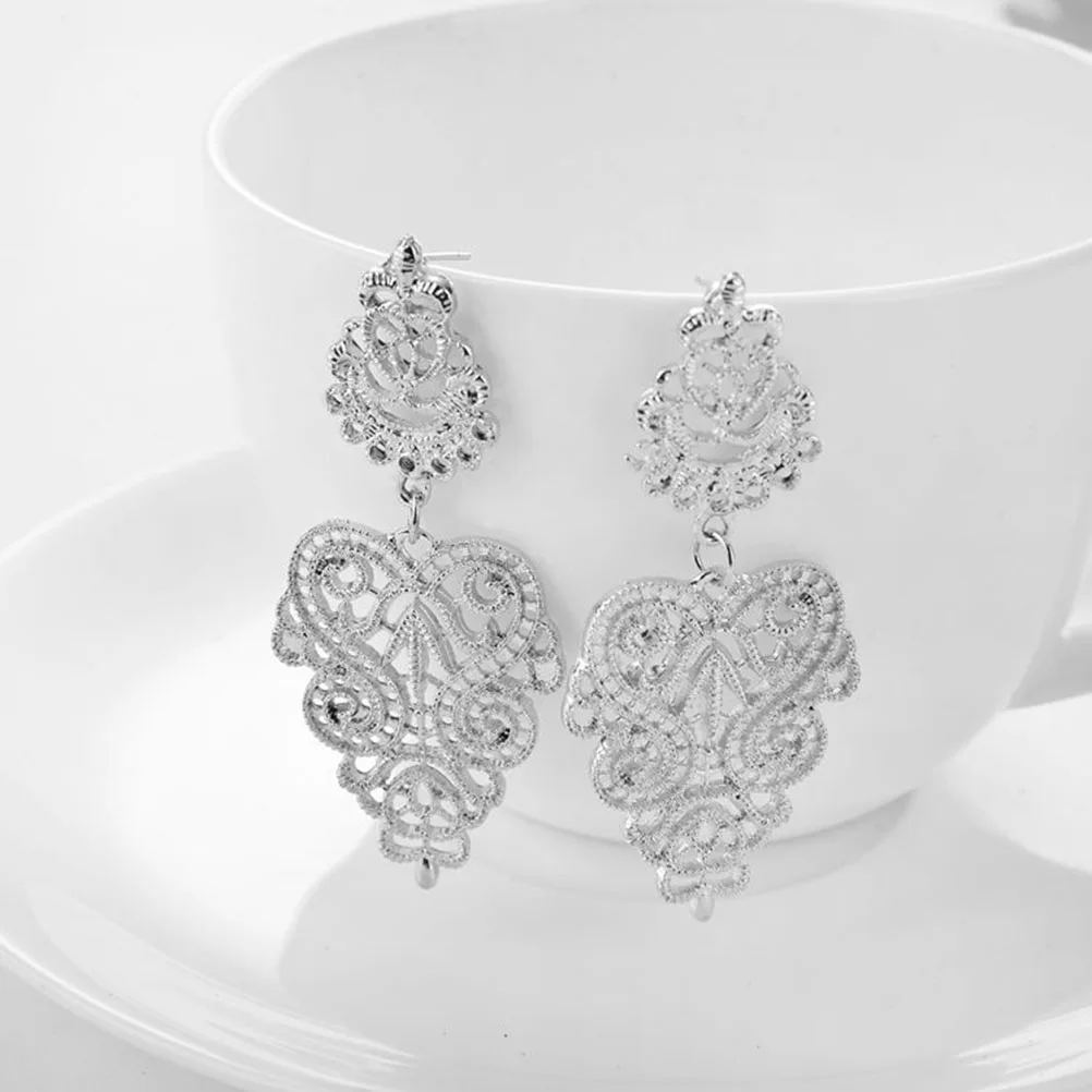 

Boho Earrings Silver Bohemian Exaggerated Women Vintage Irregular Earings Perforation