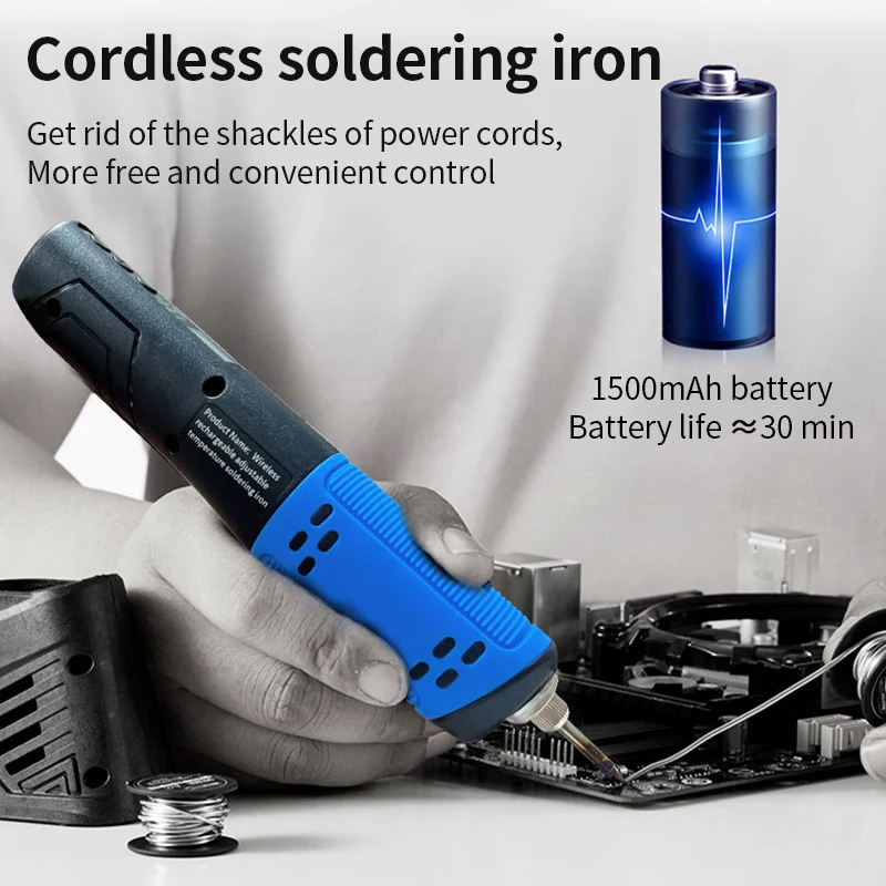 Imagem -06 - Luxianzi-cordless Usb Ferro de Solda Elétrica com Bateria de Lítio Recarregável Portátil Ferro de Solda Ferramenta Profissional Reparação Soldagem