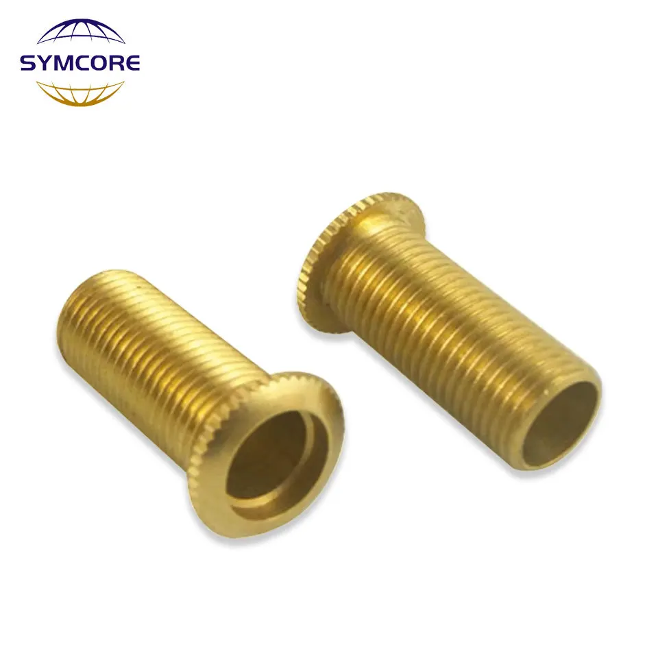 2pcs Pure Copper M10 Hollow Tooth Tube External Tooth Rod Toothed Round Head Cap Brass Screw Pitch 1.0mm Lamp Accessory