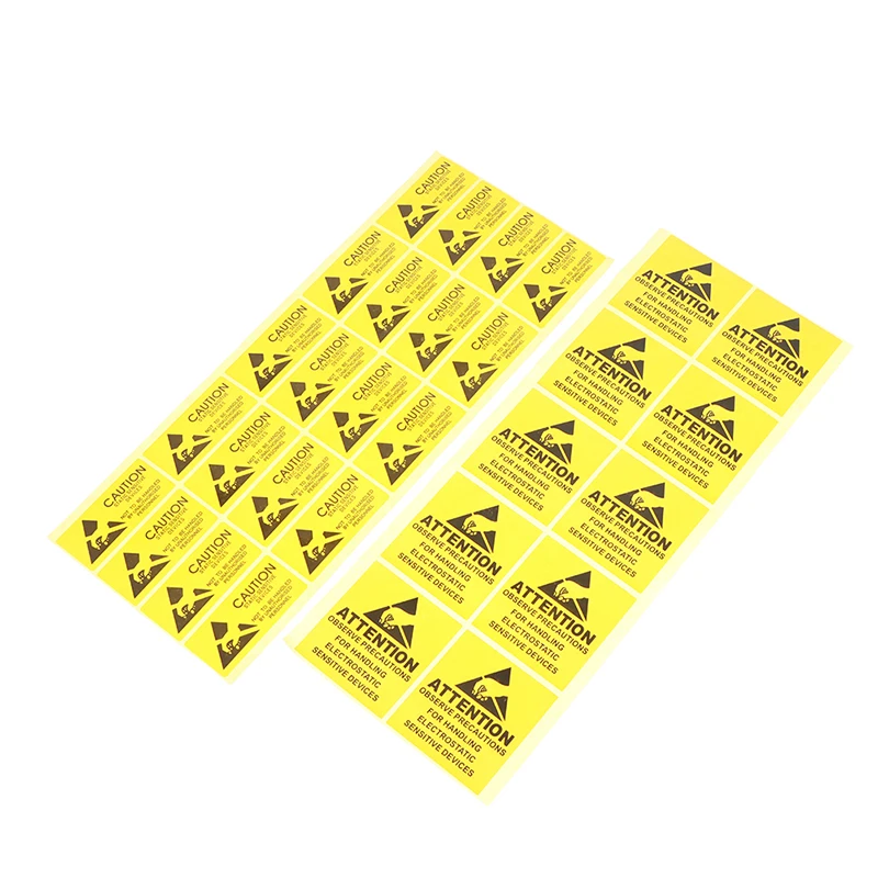 40Pcs Attention Caution Sticky Sticker Adhesive Warning Label Reminder For ESD Static Sensitive Device Electronic Components