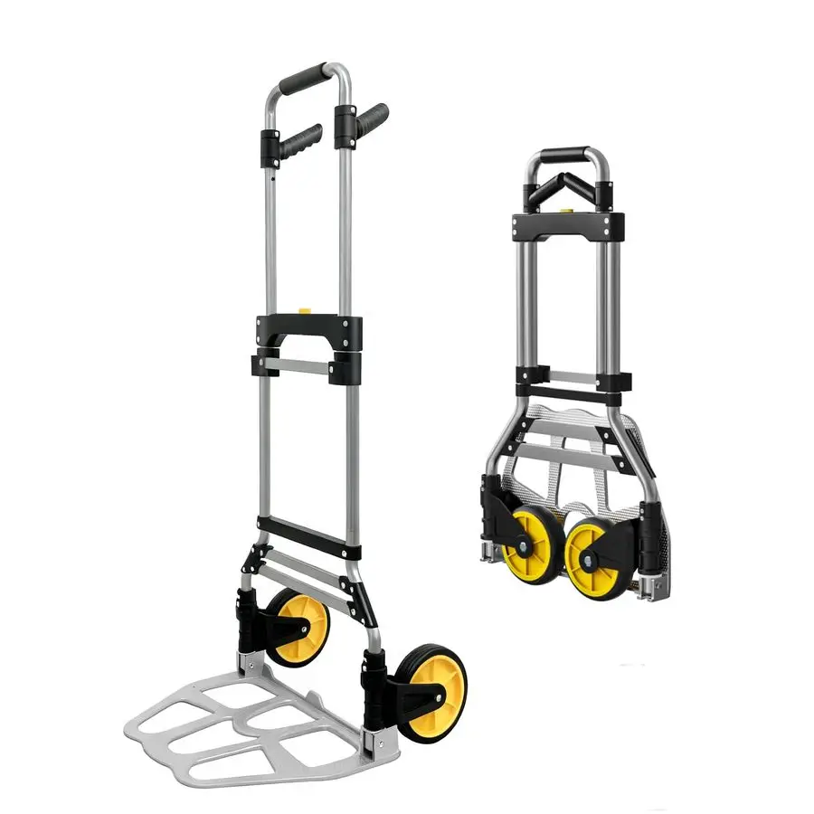 

Hand Truck Dolly Cart with Wheels 330 LBS Capacity Lightweight Aluminum Luggage Cart Trolly Collapsible Hand Trucks for Moving T