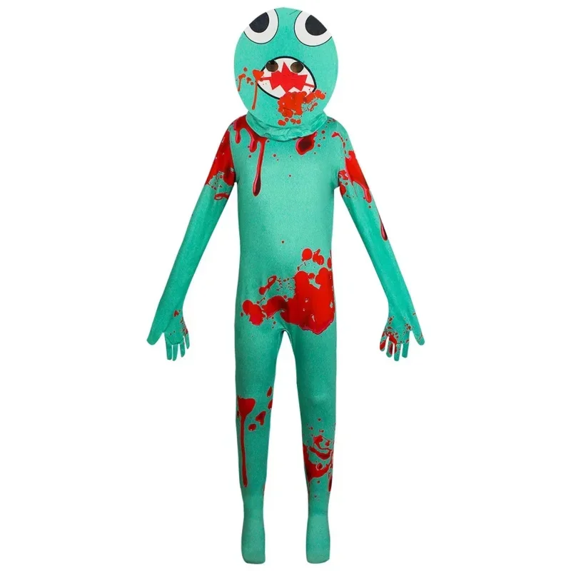 EE01 قوس قزح زي أطفال بنين الأزرق الوحش ويكي تأثيري لعبة الرعب هالوين بذلة بما في ذلك القبعات حزب CostumeIo0!