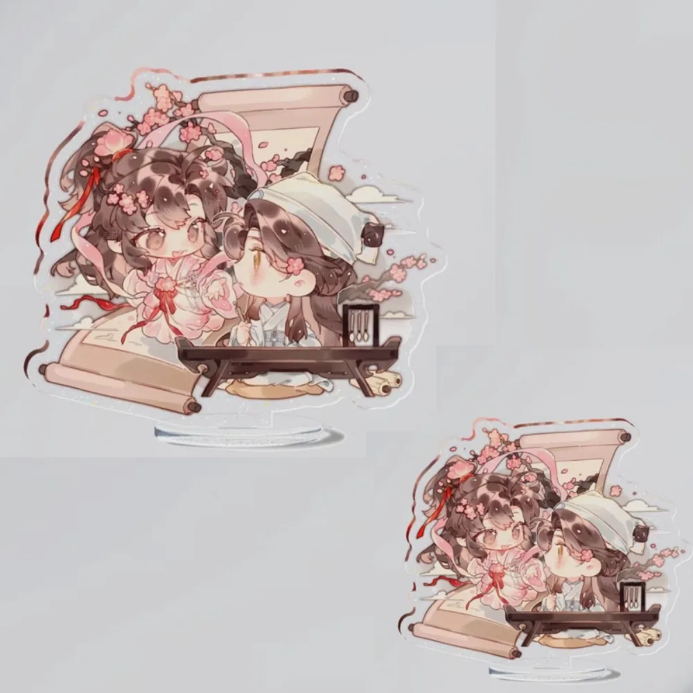 Anime Mo Dao Zu Shi Lan Wangji Wei Wuxian Peach Blossom Q Version Acrylic Standing Sign Model Plaque Desktop Ornament Keychain