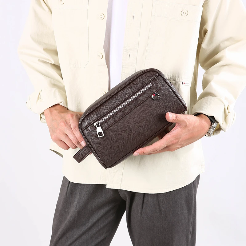Hohe Qualität Weiches Leder Männer Taschen Mode Business Clutch Tasche Casual Reise handtasche Telefon Geldbörse Designer für Männliche Geburtstag Geschenk – Detail 10
