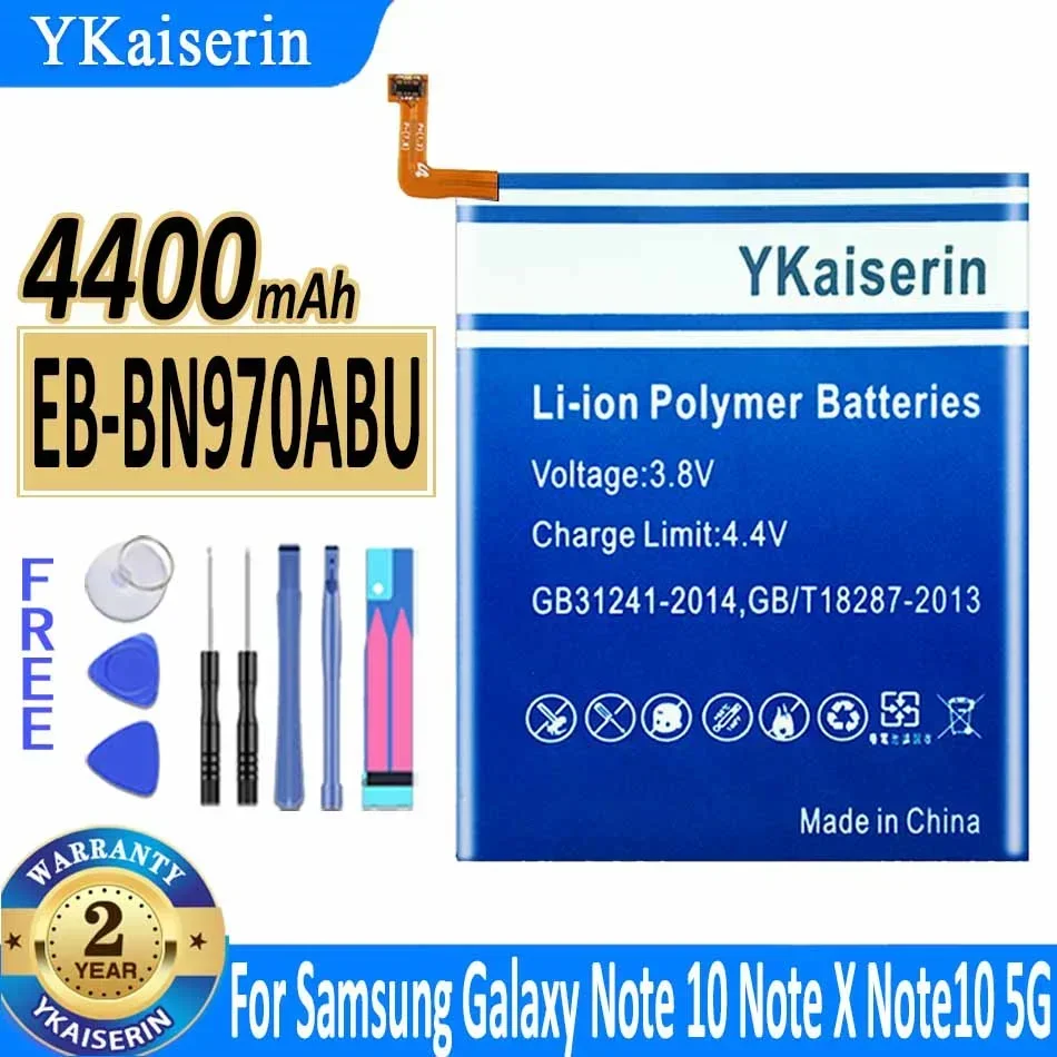 4400mAh YKaiserin Battery EB-BN970ABU For Samsung Galaxy Note 10 X 5G Bateria + free Tools