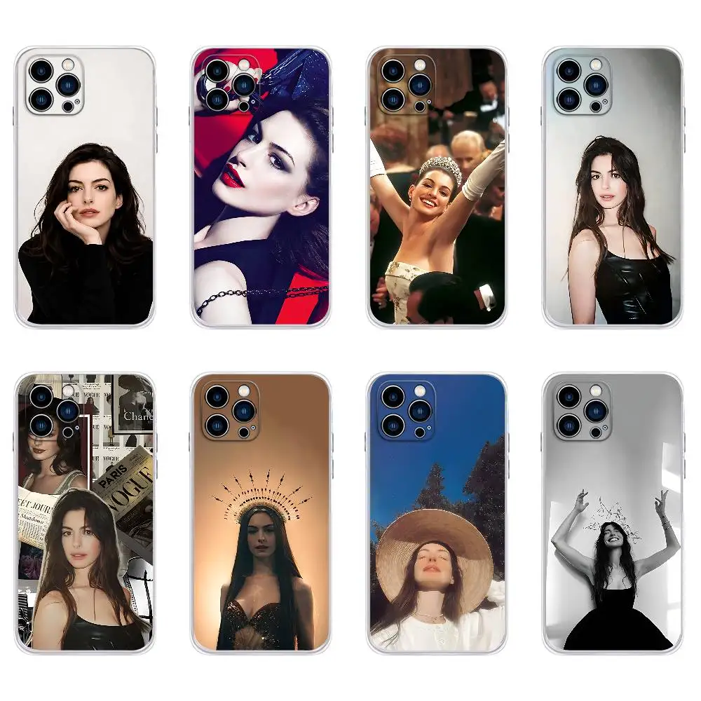 A-Anne H-Hathaway Phone Case For iphone 11 12 13 14 15 16 17 Pro Max PIus Transparent Silicone