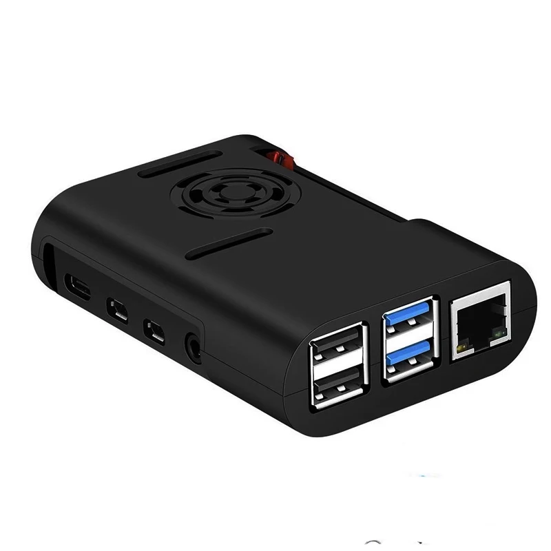 

Raspberry Pi 4B Набор для рассеивания тепла усиленного корпуса из АБС-пластика со встроенным радиатором большой площади Металлический жилет Вентилятор для рассеивания тепла