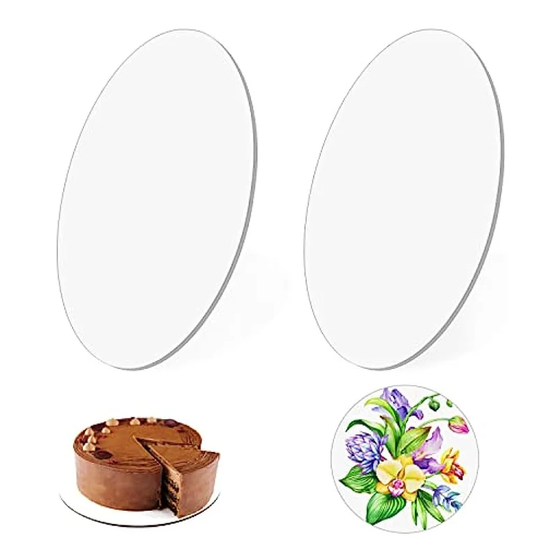 20cm Circular Acrylic Bases Reusable Transparent Black Board Multi-Purpose Bottom Plate Panel