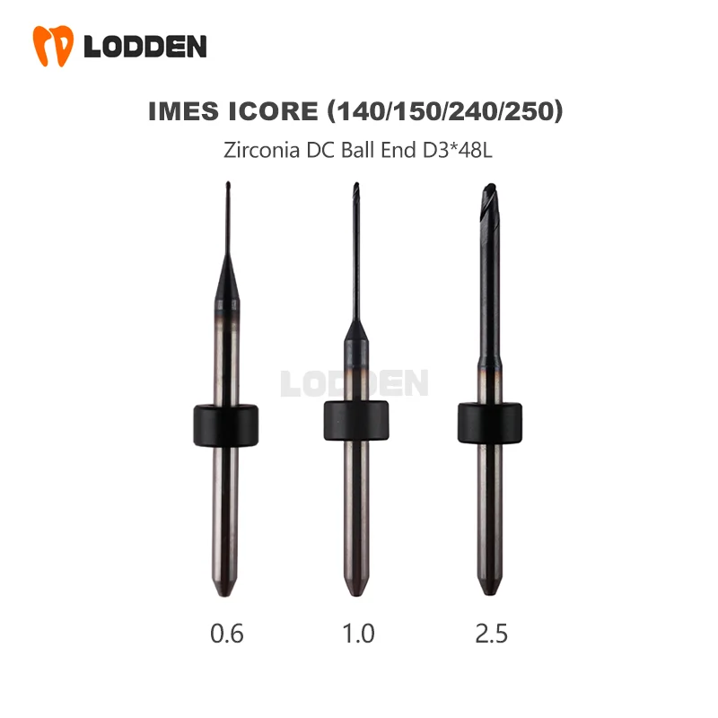 Materiał dentystyczny Imes-icore 140i/150i/240i/250i do wierteł frezujących z tlenku cyrkonu wiertła szlifierskie DC D3* 2.5/1.0/0.6