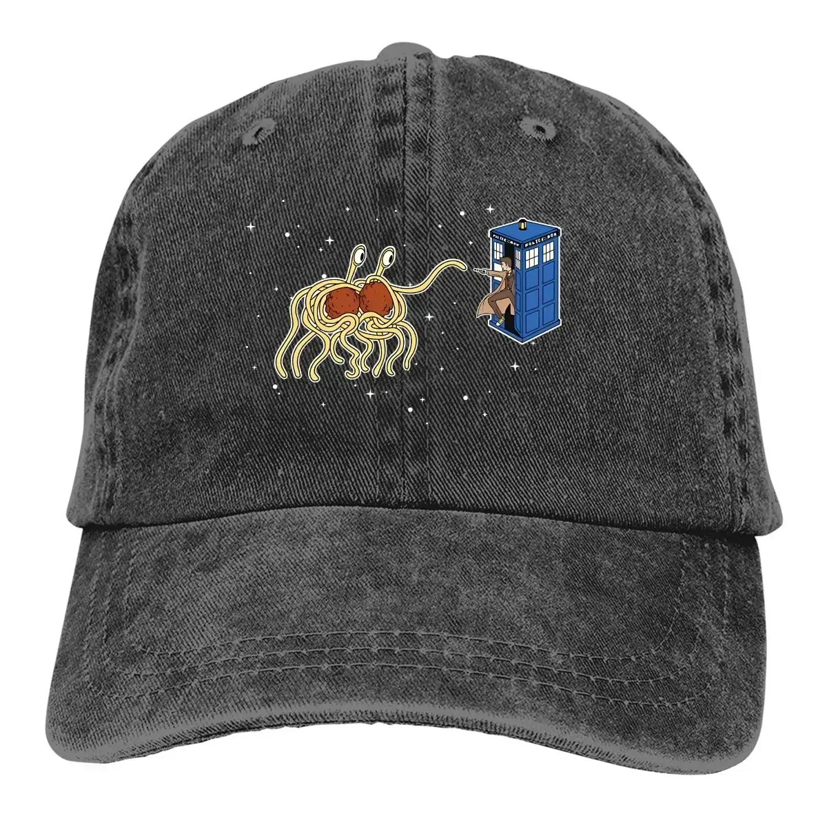 Cowboy Hats Wibbly Wobbly Noodley Woodley III Women's  Sun Visor Baseball Caps Flying Spaghetti Monster Peaked Trucker 