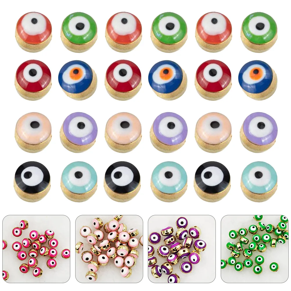 

24 Pcs Blue Eyes Beads Resin Accessories DIY Jewelry Kit Imitation Pearls Colorful Beads Toy Necklace Decorative