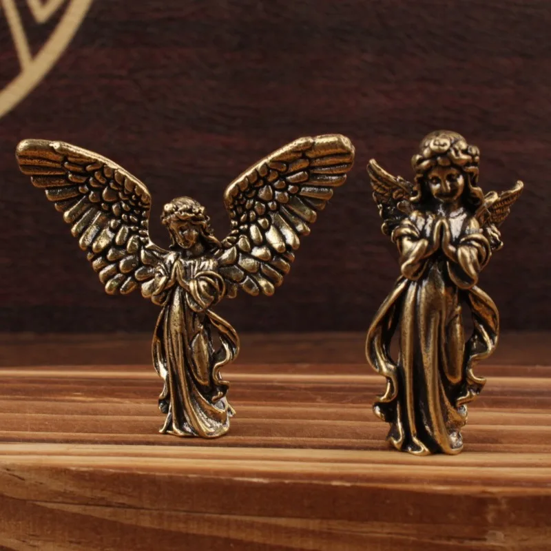 أجنحة الملاك البرونزية الحرف اليدوية مصغرة عناصر ديكور المنزل الصغيرة بيع شعبية عبر الحدود التحف المعدنية الحلي الصغيرة #3