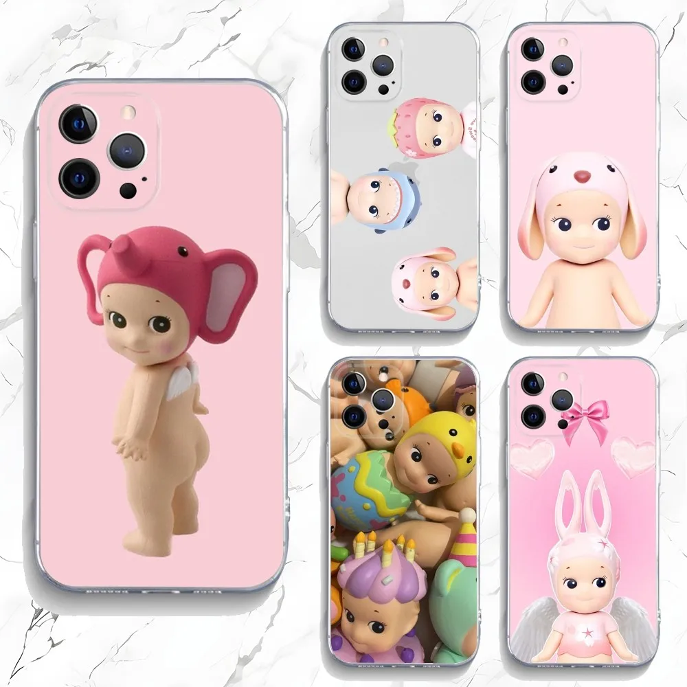 

Cute S-Sonny Angel Phone Case For iPhone 16,15,14,13,12,11 Plus,Pro,Max,XR,XS,X,7,8 Plus,SE,Mini Transparent Silicone Soft