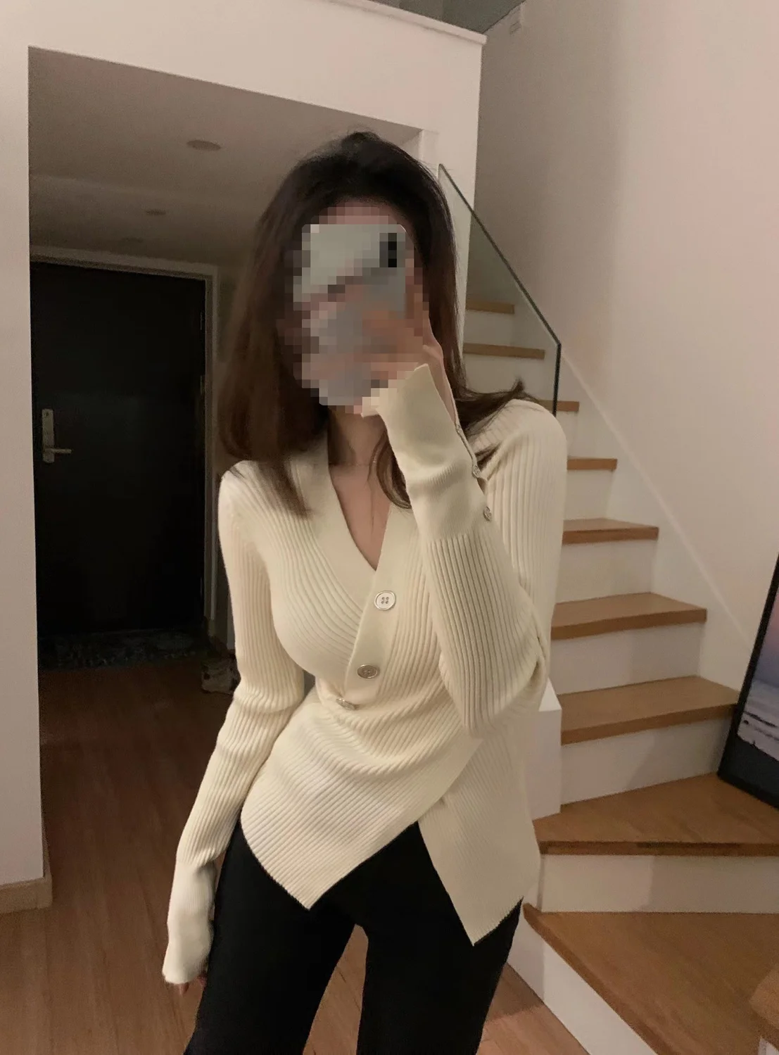 قمصان نسائية بأكمام طويلة بلوزات شيفون بأكمام منتفخة وياقة مقلوبة لملابس العمل اليومية الأنيقة الربيعية