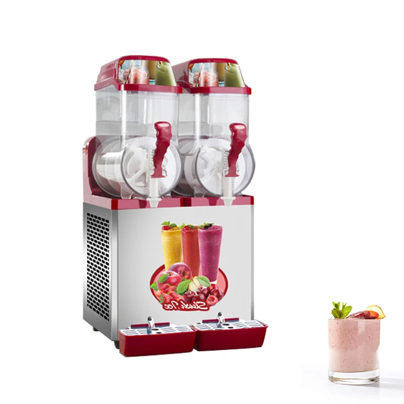 آلة تصنيع مشروبات الثلج المجمدة التجارية، خزانات مزدوجة، صانع سلشي ذو سعة كبيرة لمؤسسات الطعام #6