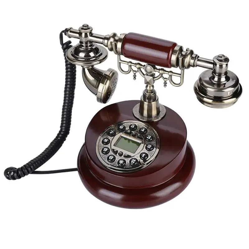 AAA+ Retro Landline Phone European Old Fashioned Corded Telephone with Pause Redial function Fixed Phone for Home Hotel Office