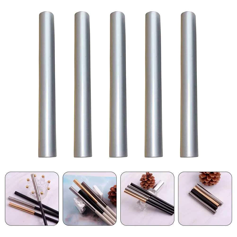 

5Pcs Manicure Pen Caps Metal Nail Art Tool Accessory Lightproof Protective Topper for Salon Decoration Manicure Pen Caps